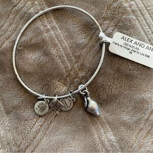 Alex and Ani Silver Charm Bangle Bracelet Lemon